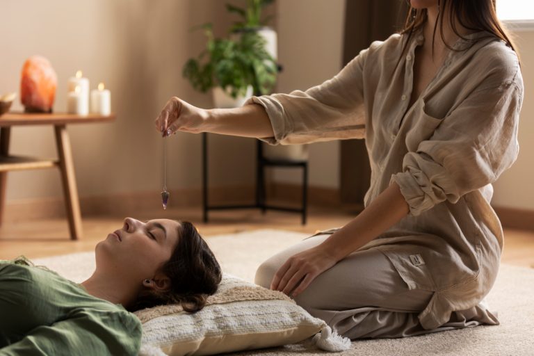 Therapy room set up for personalised Reiki in Bracknell