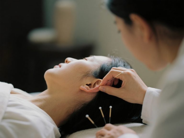 Professional ear acupuncture session in Bracknell treatment room