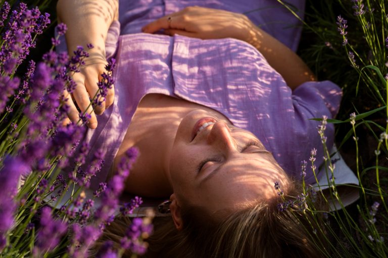 A woman enjoying nature after a successful meditation session near Maidenhead